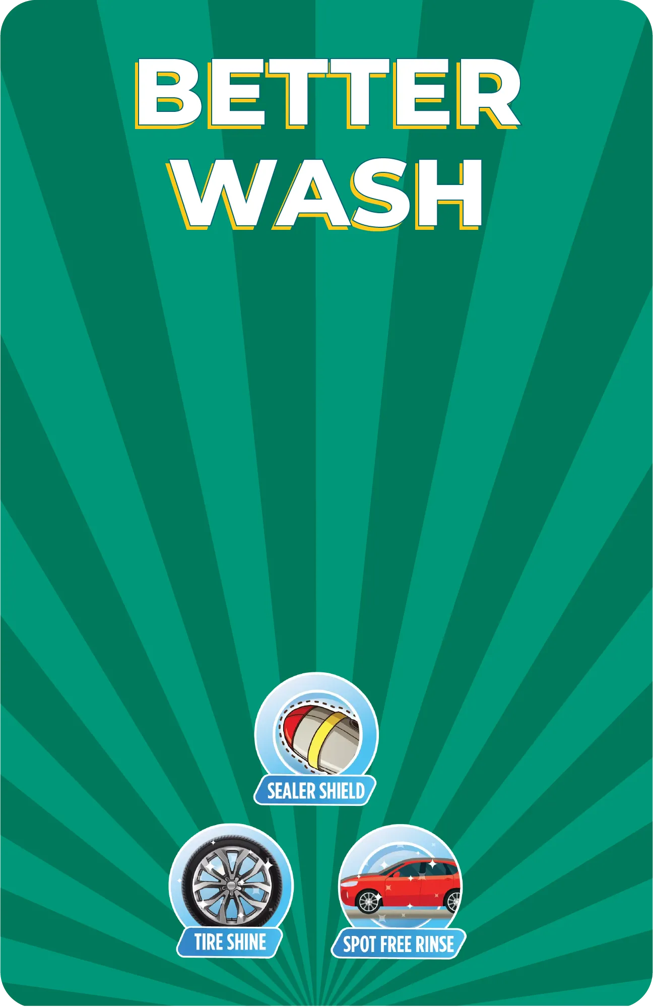 Rocket Wash Pricing Plan Graphic with feature icons at Andermatt