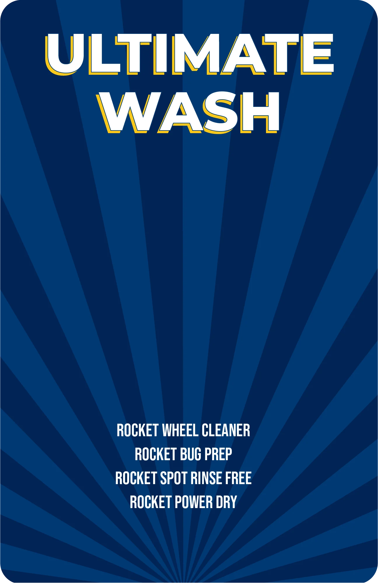 Rocket Wash Pricing Plan Graphic with feature icons at Andermatt