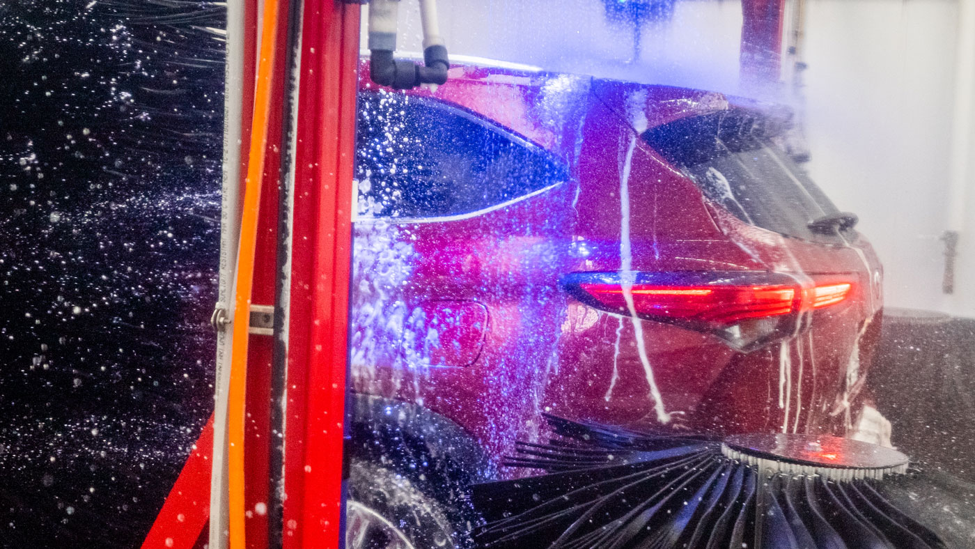 front view of a line of cars