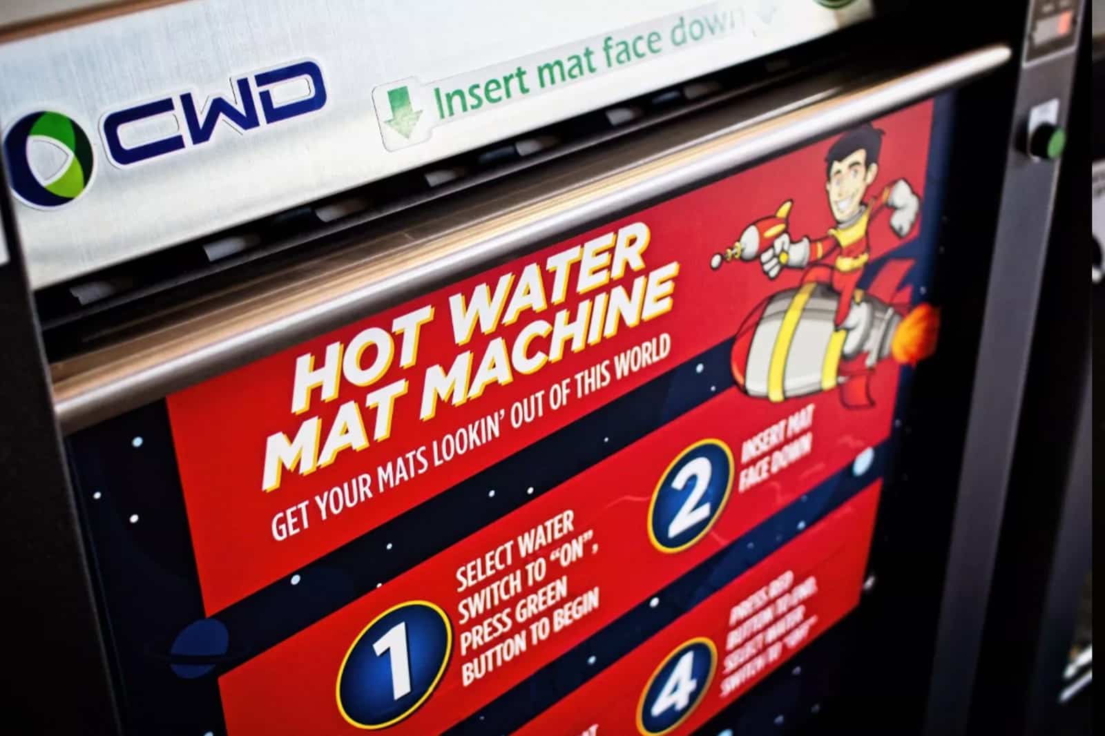 Mat Cleaning Machine: Feed your carpet floor mats through our hot water machine to get them back to like-new condition