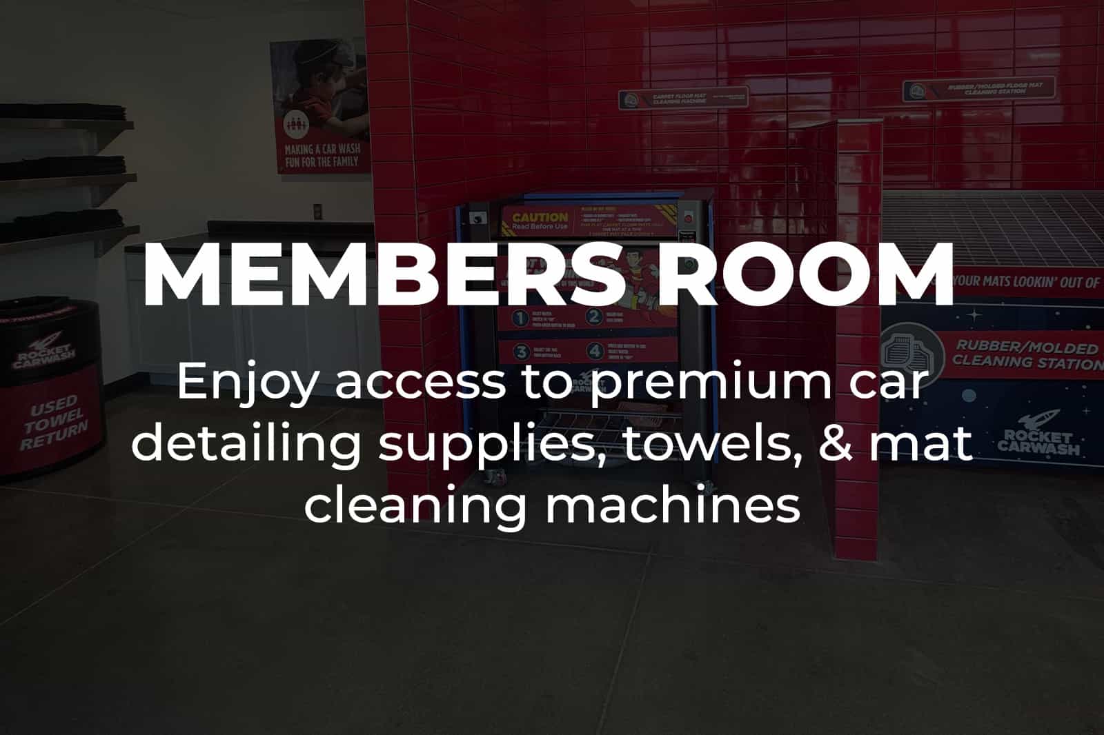 Enjoy access to premium car detailing supplies, towels, & mat cleaning machines